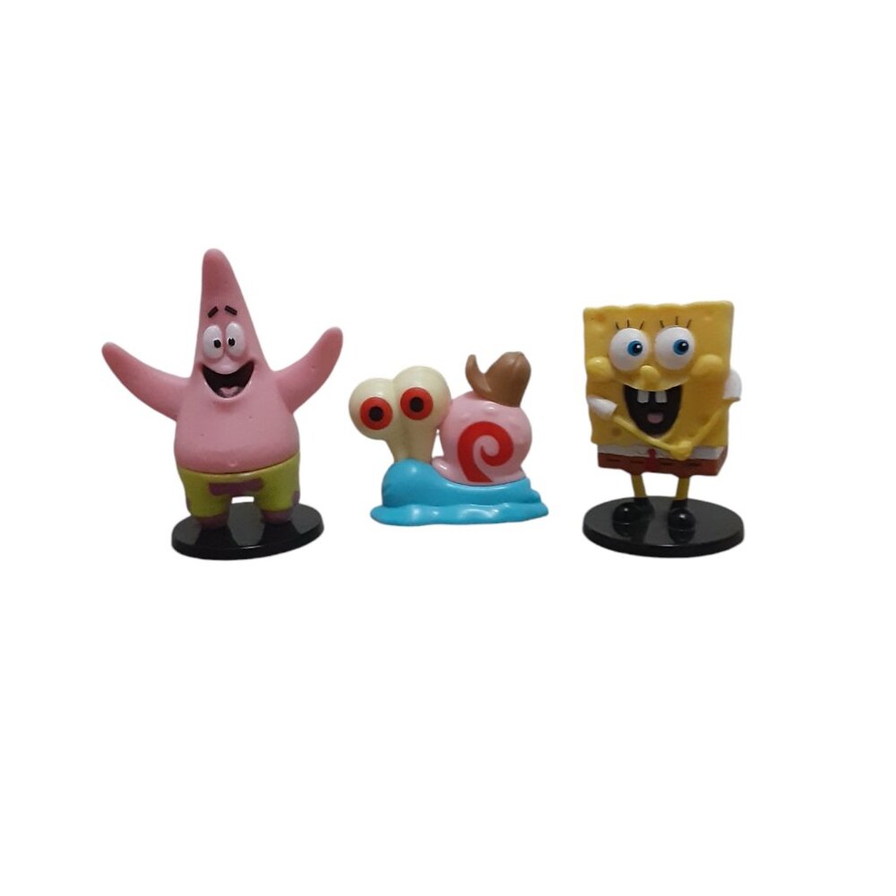 2018 Nickelodeon Spongebob Squarepants, Gary & Patrick Cake Toppers 1.25-2.5"